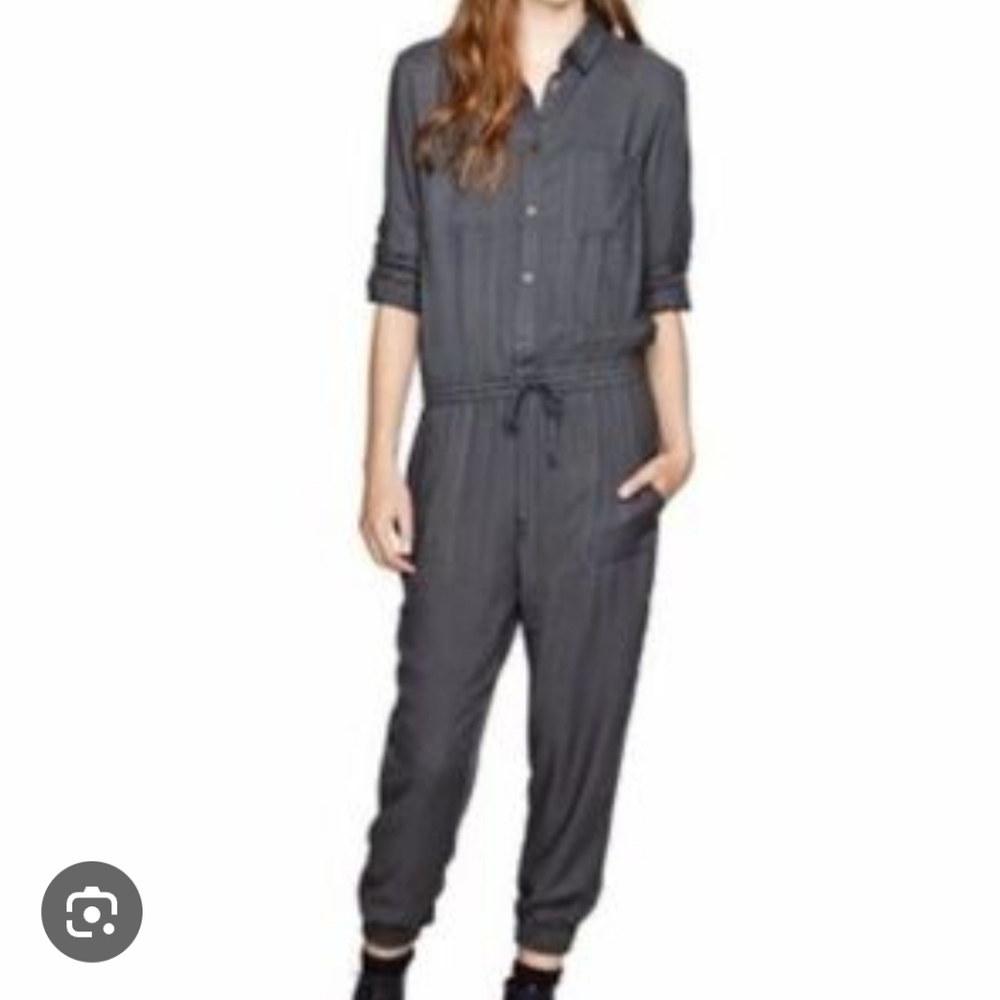 Talula Gray Button-Front Jumpsuit